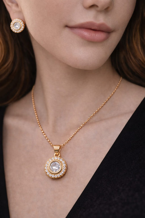 Eternal Glow Gold Pendant Set