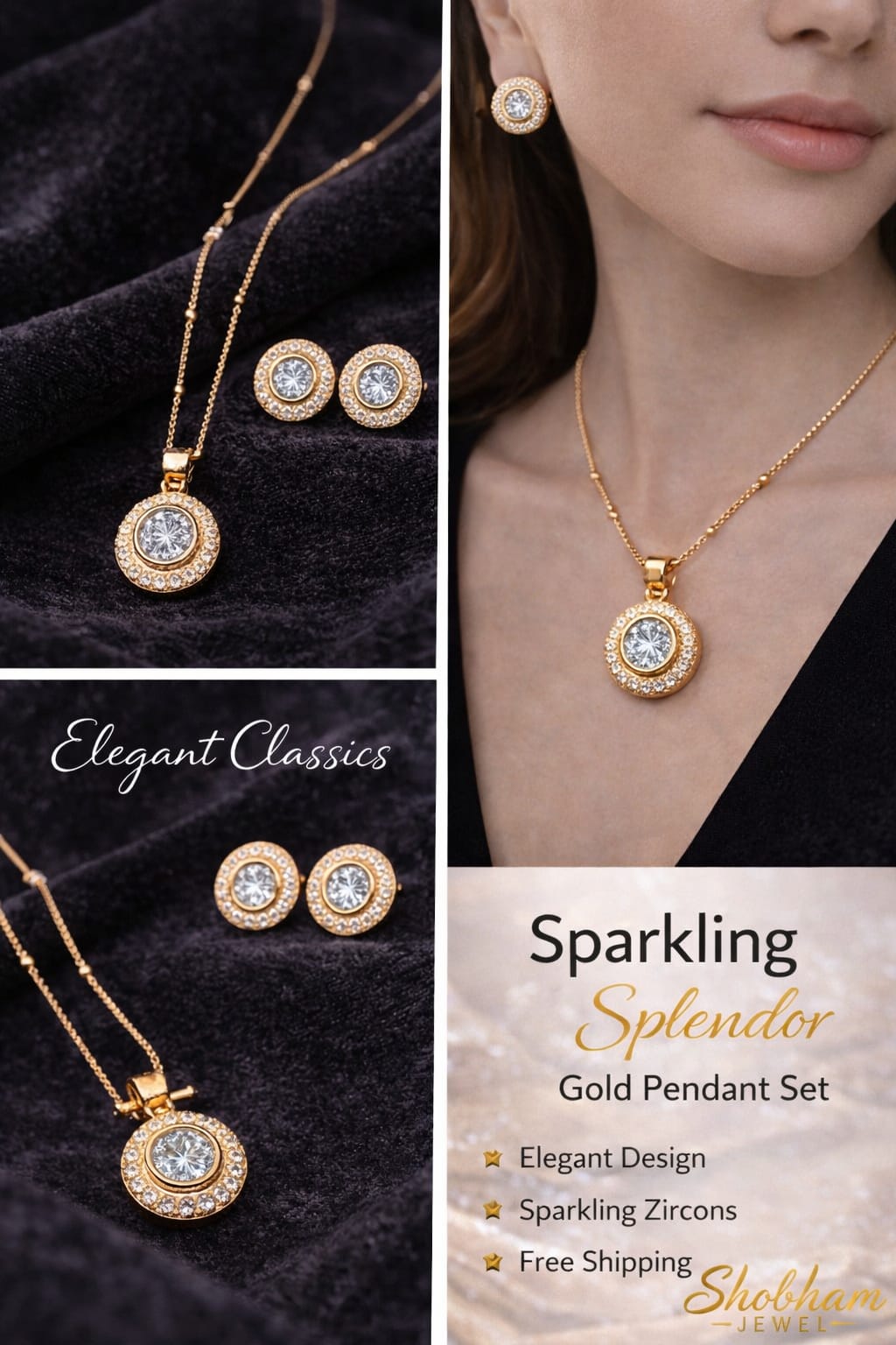 Eternal Glow Gold Pendant Set